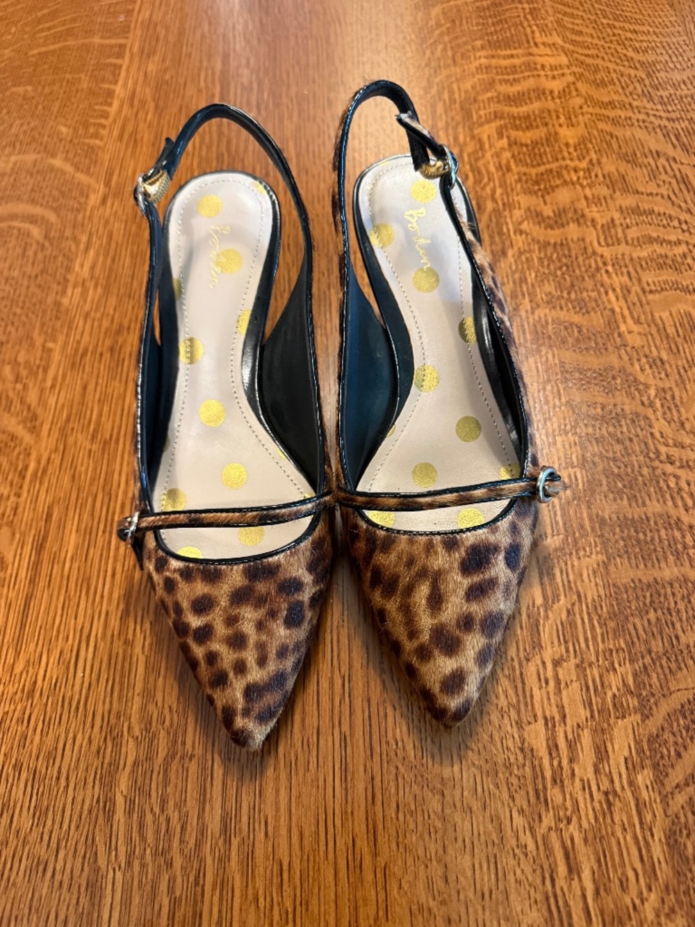 NWOT Boden Leopard Haircalf Slingback Kitten Heels EU 39
